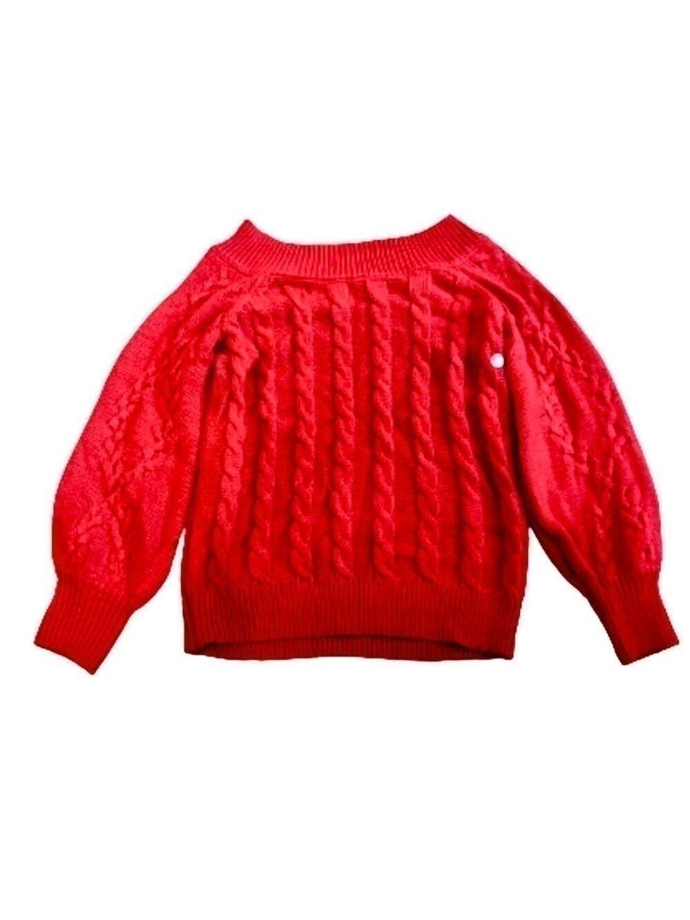 𝅺soho off the shoulder nwt red cable knit sweater size large